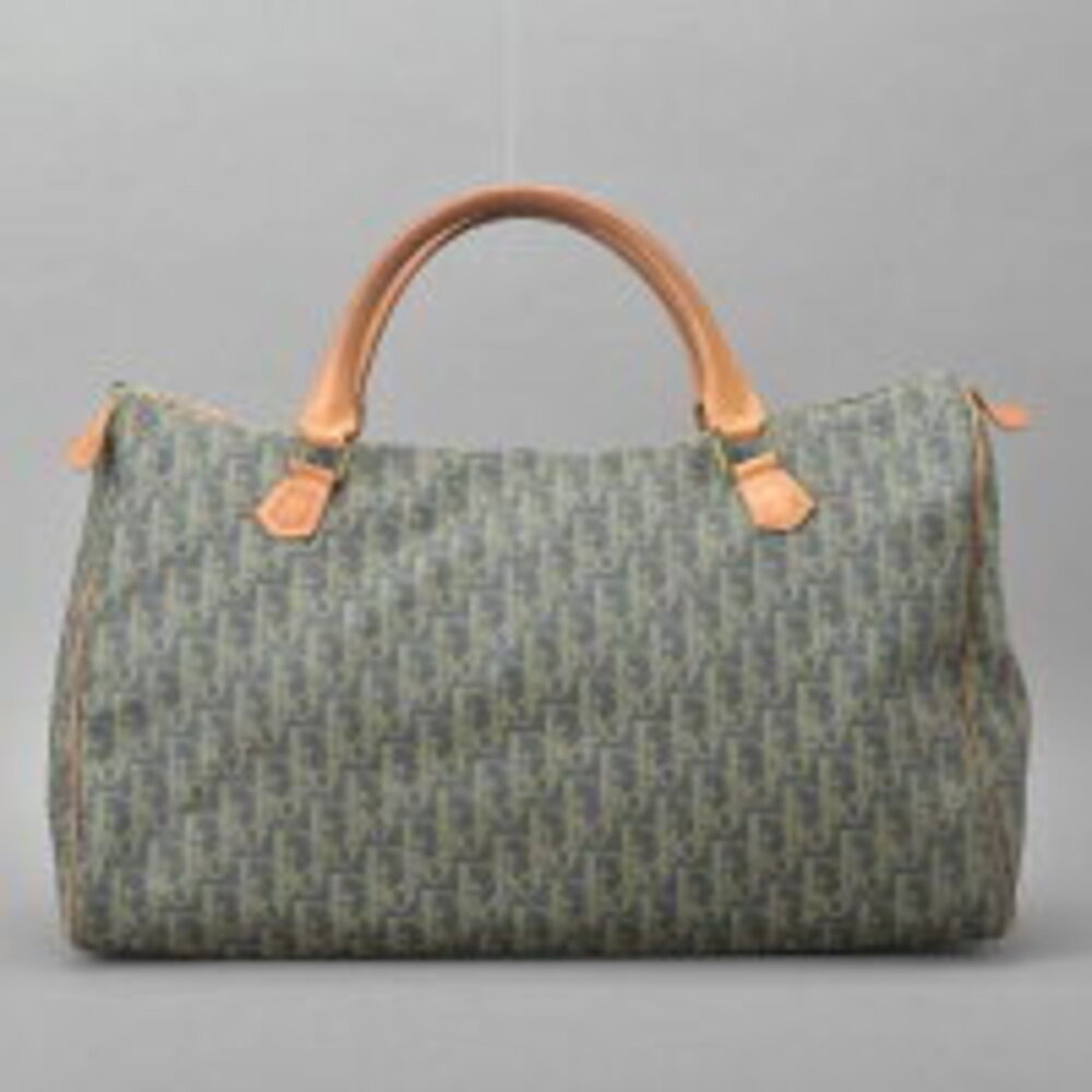 Extremely Rare Christian Dior Trotter Boston Bag Leather Gray All Over Travel ag - Picture 2 of 10